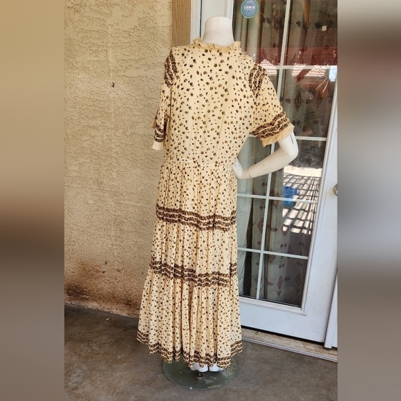 Free People Rare Feeling Tiered Printed Tassels‎ Tie Maxi Dress - Picture 3 of 6